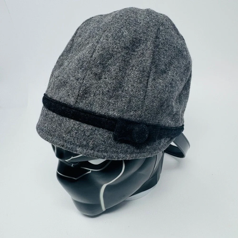 Vintage Goorin Bros Gray Wool Blend Flat‎ Cap Hat Medium Crown Logo